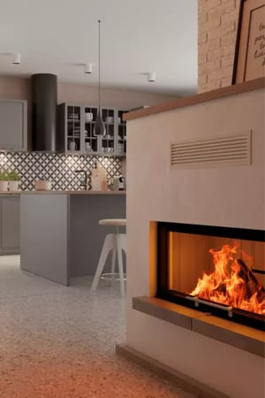 Eingesetzter Kamin ist ein optisches Highlight