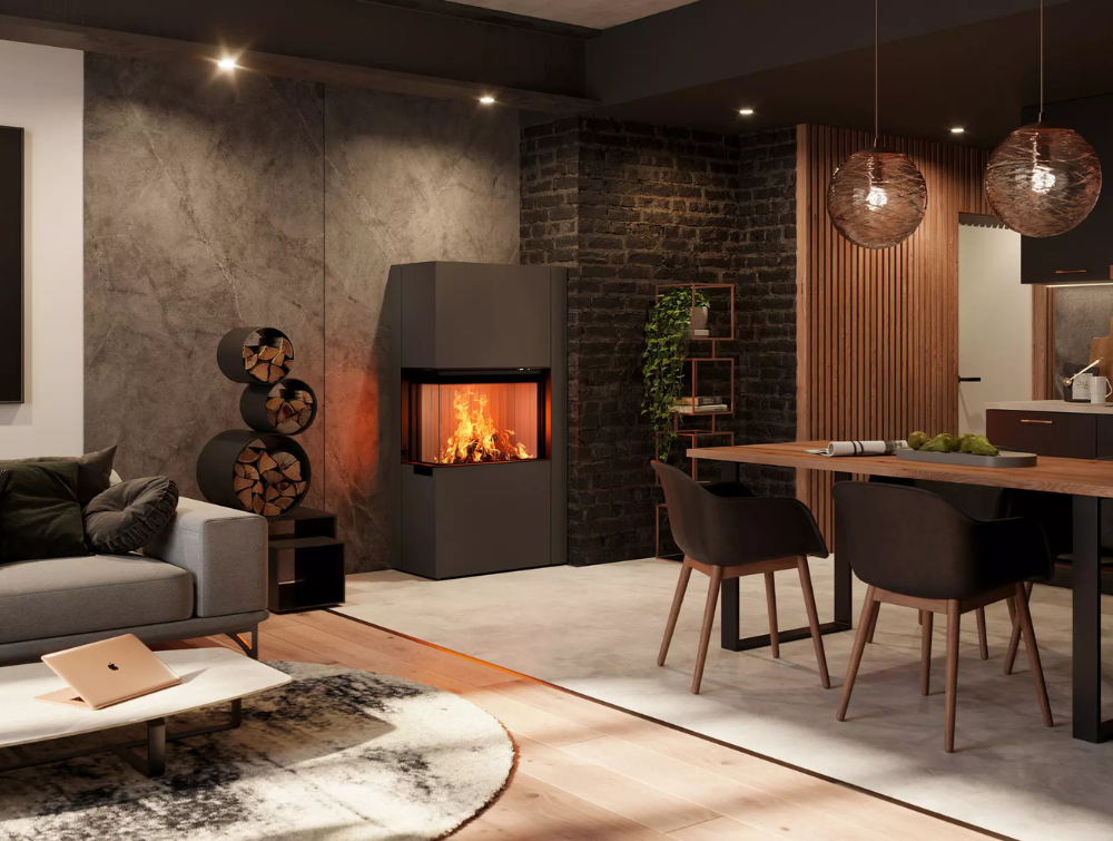 Dunkler Kamin Zirkon 2L